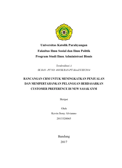 Universitas Katolik Parahyangan Fakultas Ilmu Sosial Dan Ilmu Politik Program Studi Ilmu Administrasi Bisnis