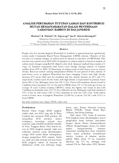 ANALISIS PERUBAHAN TUTUPAN LAHAN DAN KONTRIBUSI HUTAN KEMASYARAKATAN ...