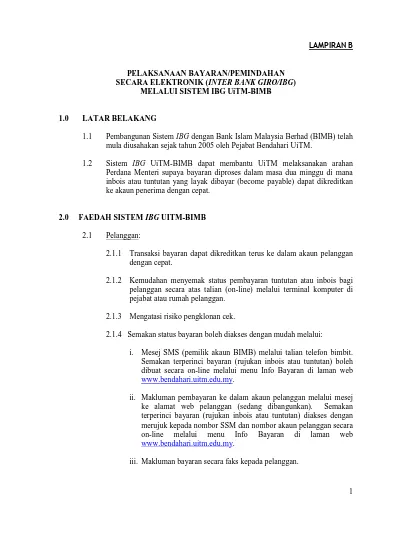 Pelaksanaan Bayaran Pemindahan Secara Elektronik Inter Bank Giro Ibg Melalui Sistem Ibg Uitm Bimb Mengatasi Risiko Pengklonan Cek