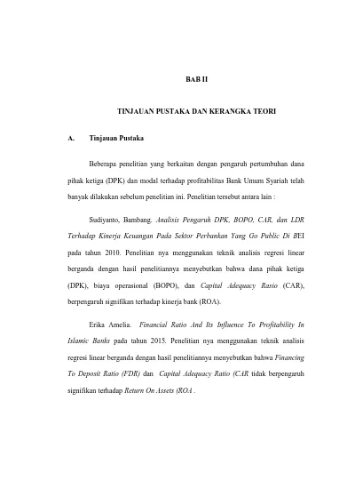 Bab Ii Tinjauan Pustaka Dan Kerangka Teori Banyak Dilakukan Sebelum Penelitian Ini Penelitian Tersebut Antara Lain