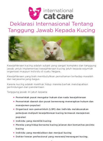 Deklarasi Internasional Tentang Tanggung Jawab Kepada Kucing
