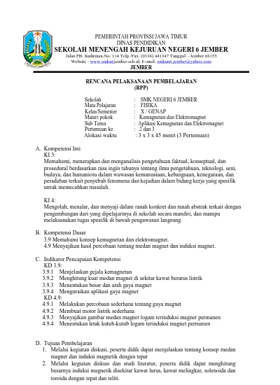 Kd 3 7 Kelas Ix Kemagnetan Dan Induksi Elektromagnetik