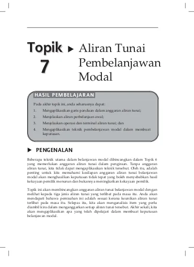 Bab Satu Pengurusan Aliran Tunai