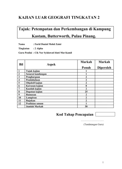 Top Pdf Contoh Folio Geografi Tingkatan 2 123dok Com