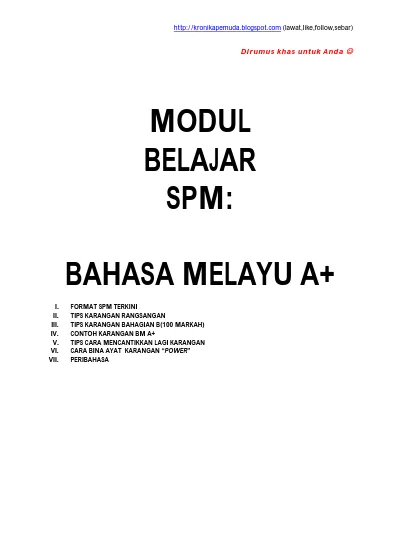 Modul Spm Bahasa Melayu