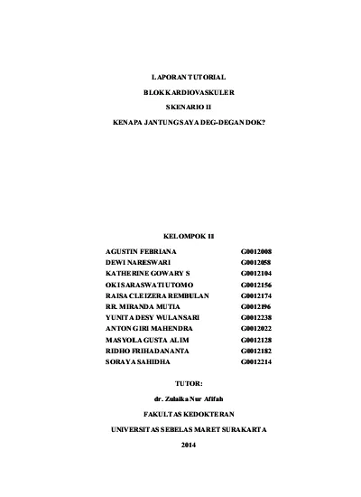 Laporan Tutorial Skenario 2 Blok Kardiovaskuler Kelompok B1