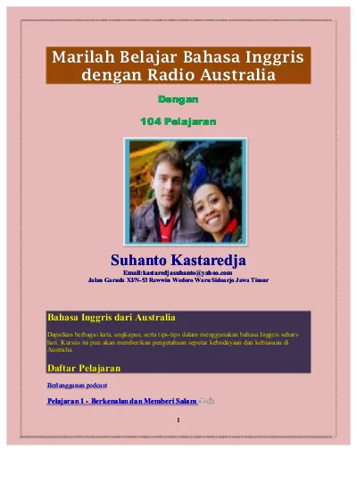 Marilah Belajar Bahasa Inggris Dengan Radio Australia