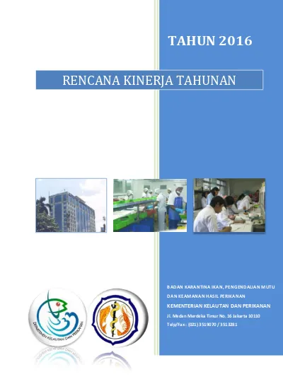 TAHUN 2016 RENCANA KINERJA TAHUNAN KEMENTERIAN KELAUTAN DAN PERIKANAN ...