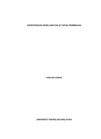 Top Pdf Kepentingan Keselamatan Di Tapak Pembinaan 123dok Com