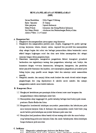 Top Pdf Rpp Sejarah Indonesia Kelas X Semester 2 Kurikulum 2013 123dok Com