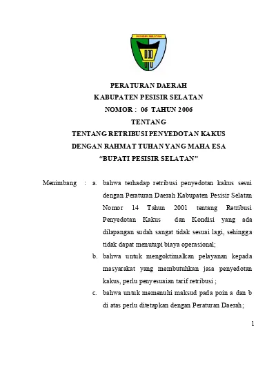 Mengingat : 1. Undang-Undang Nomor 12 Tahun 1956 Tentang Pembentukan ...