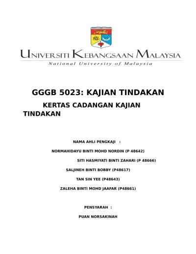 Proposal Kajian Tindakan