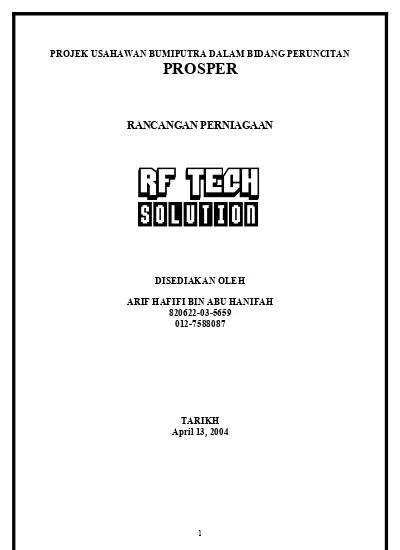 Format Rancangan Perniagaan