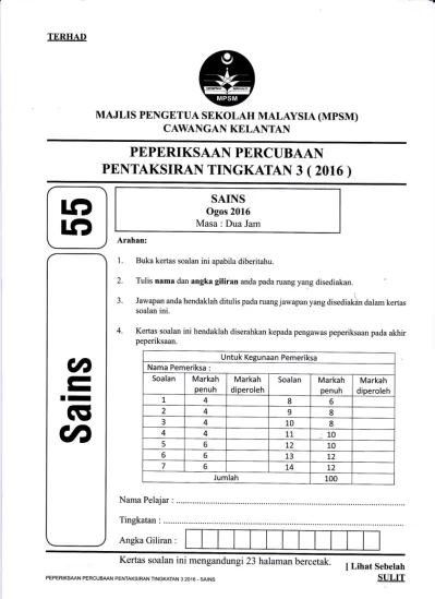 Percubaan Pt3 Kelantan 2016