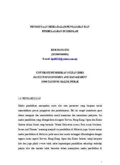 Top PDF Penggunaan Media Dalam Pengajaran Dan Pembelajaran 