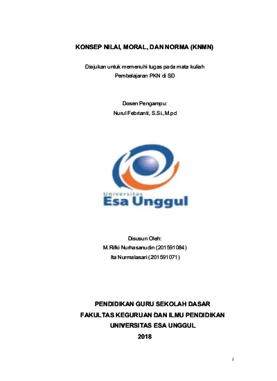 Konsep Nilai Moral Dan Norma Knmn Dalam Hubungan Warga Negara Dengan Negara