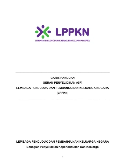 Garis Panduan Geran Penyelidikan Gp Lembaga Penduduk Dan Pembangunan Keluarga Negara Lppkn