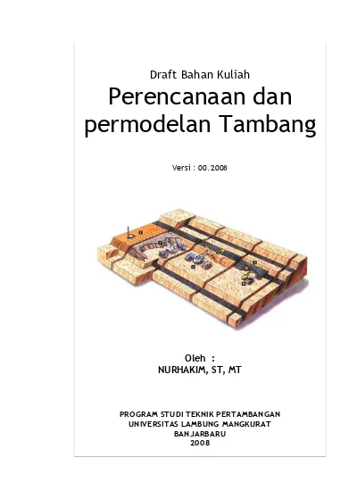 Draft Bahan Kuliah Perencanaan Dan Permodelan Tambang