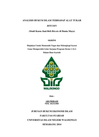 Bitcoin Sebagai Alat Transaksi Dan Investasi Analisis Hasil Keputusan Bahsul Masail Pengurus Wilayah Nahdlatul Ulama Pwnu Jawa Timur Tahun 2018 Tentang Bitcoin