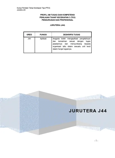 PROFIL AM TUGAS DAN KOMPETENSI PENILAIAN TAHAP KECEKAPAN 3 (TK3 ...