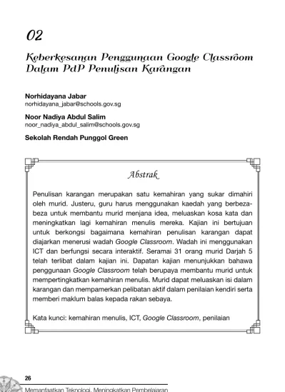 Keberkesanan Penggunaan Google Classroom Dalam PdP Penulisan 
