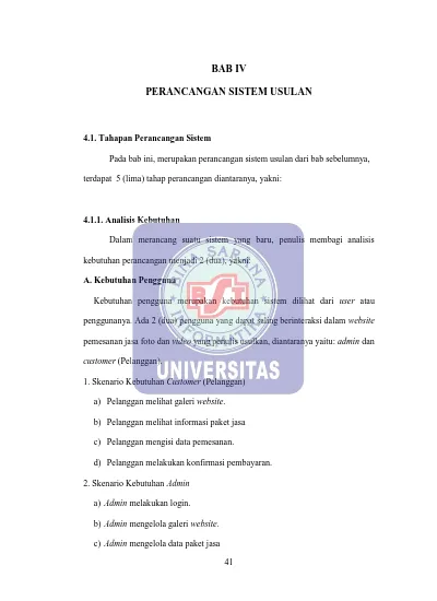 BAB IV PERANCANGAN SISTEM USULAN