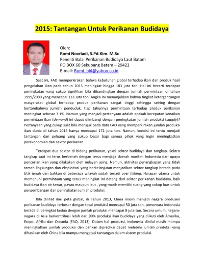 Budidaya Perikanan Modul 1 Pendahuluan