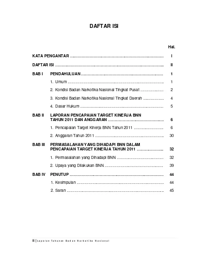 Daftar Isi 2 Kondisi Badan Narkotika Nasional Tingkat Pusat Kondisi Badan Narkotika Nasional Tingkat Daerah 4