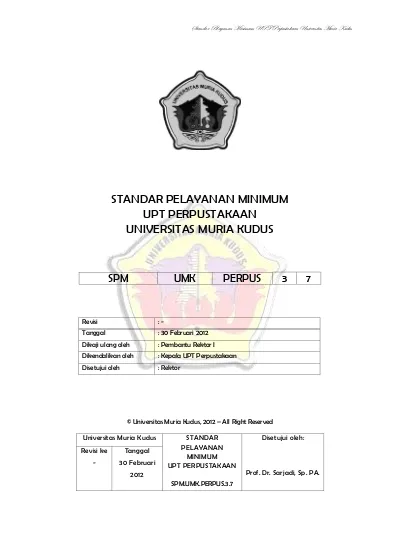 Standar Pelayanan Minimum Upt Perpustakaan Umk