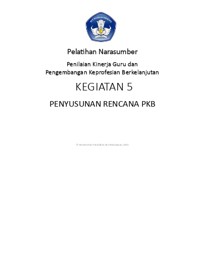 Pela/han Narasumber. Penilaian Kinerja Guru Dan Pengembangan ...