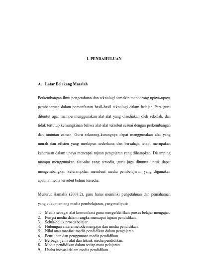 I Pendahuluan Perkembangan Ilmu Pengetahuan Dan Teknologi Semakin Mendorong Upaya Upaya