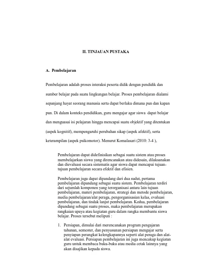 Ii Tinjauan Pustaka Sepanjang Hayat Seorang Manusia Serta Dapat Berlaku Dimana Pun Dan Kapan