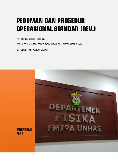 PEDOMAN DAN PROSEDUR OPERASIONAL STANDAR (REV.) PROGRAM STUDI FISIKA ...