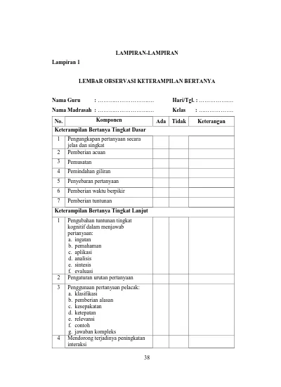 Top PDF Lembar Observasi Peran Guru Dalam Proses - 123dok.com