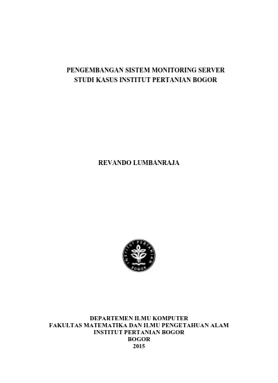 Sistem Monitoring Thesis Progress Mahasiswa Pascasarjana Institut Pertanian Bogor