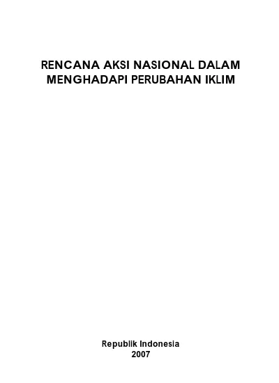 RENCANA AKSI NASIONAL DALAM MENGHADAPI PERUBAHAN IKLIM