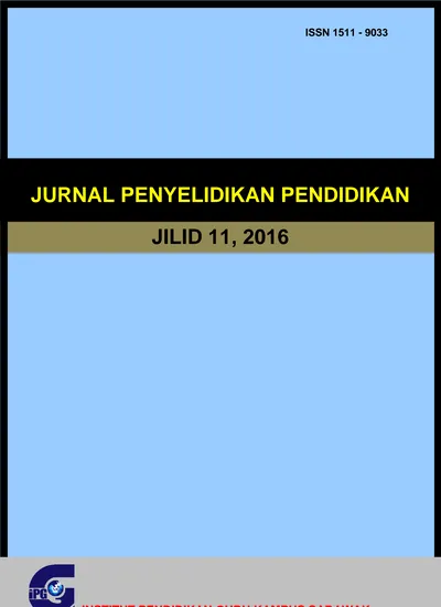 JURNAL PENYELIDIKAN PENDIDIKAN JILID 11, 2016