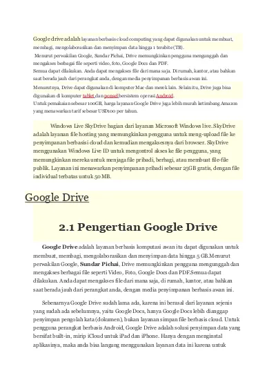 Google drive adalah layanan google untuk