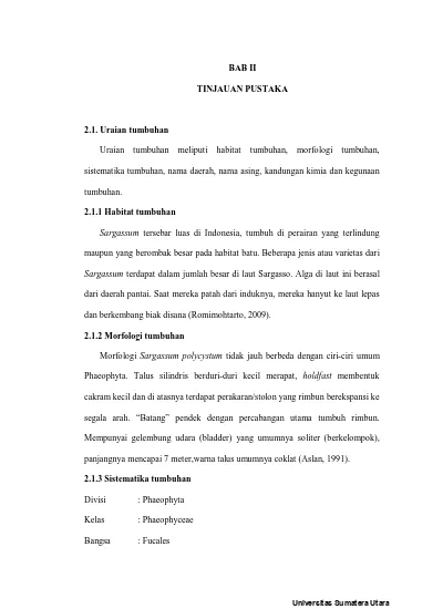 BAB II TINJAUAN PUSTAKA. Uraian Tumbuhan Meliputi Habitat Tumbuhan ...