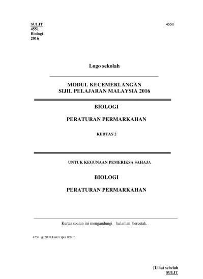 Logo sekolah MODUL KECEMERLANGAN SIJIL PELAJARAN MALAYSIA 2016 