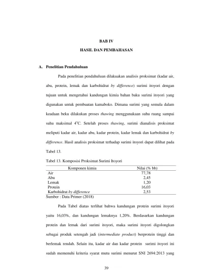 Bab Iv Hasil Dan Pembahasan Pada Penelitian Pendahuluan Dilakuakan Analisis Proksimat Kadar Air