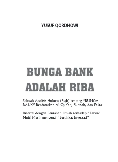 BUNGA BANK ADALAH RIBA