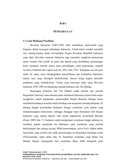 2016 PERBANDINGAN PEMIKIRAN TENTANG REVOLUSI INDONESIA ANTARA SOEKARNO ...