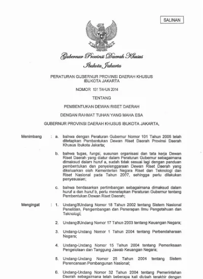 .f~jaicarta PERATURAN GUBERNUR PROVINSI DAERAH KHUSUS IBUKOTA JAKARTA TENTANG PEMBENTUKAN DEWAN ...