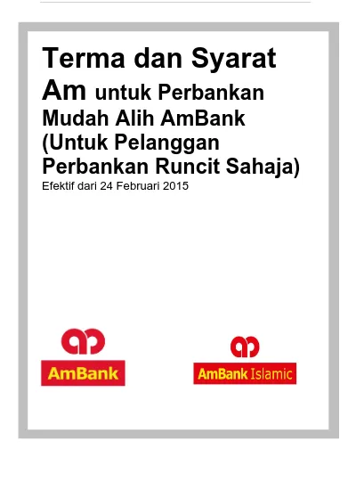 Terma Dan Syarat Am Untuk Perbankan Mudah Alih Ambank Untuk Pelanggan Perbankan Runcit Sahaja Efektif Dari 24 Februari 2015