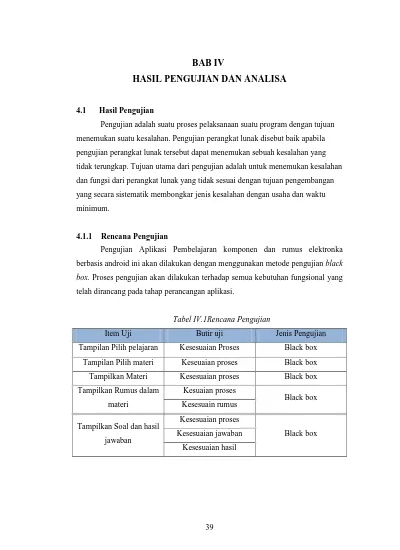 BAB IV HASIL PENGUJIAN DAN ANALISA