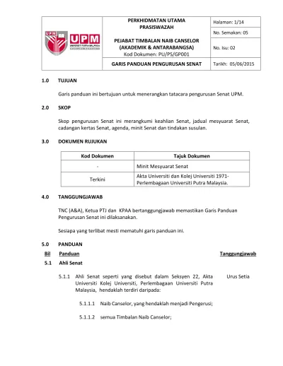 Perkhidmatan Utama Prasiswazah Pejabat Timbalan Naib Canselor Akademik Antarabangsa Kod Dokumen Pu Ps Gp001