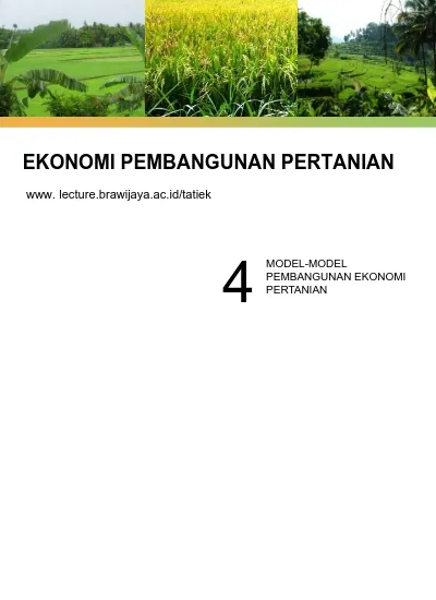 Ekonomi Pembangunan Pertanian Dalam Pembangunan