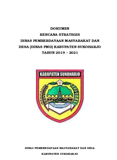 DOKUMEN RENCANA STRATEGIS DINAS PEMBERDAYAAN MASYARAKAT DAN DESA (DINAS ...