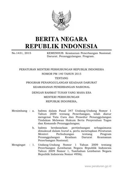 2015, No Peraturan Presiden Nomor 7 Tahun 2015 Tentang Organisasi ...